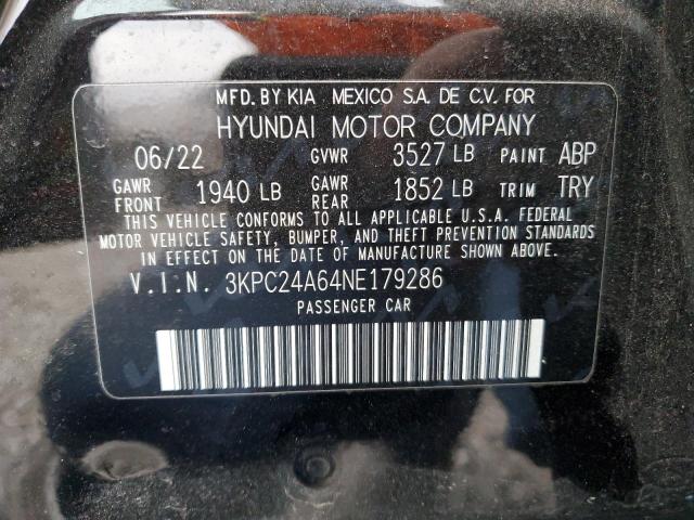 3KPC24A64NE179286 | 2022 HYUNDAI ACCENT SE