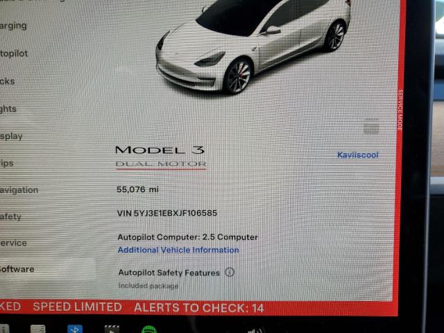 5YJ3E1EBXJF106585 | 2018 TESLA MODEL 3