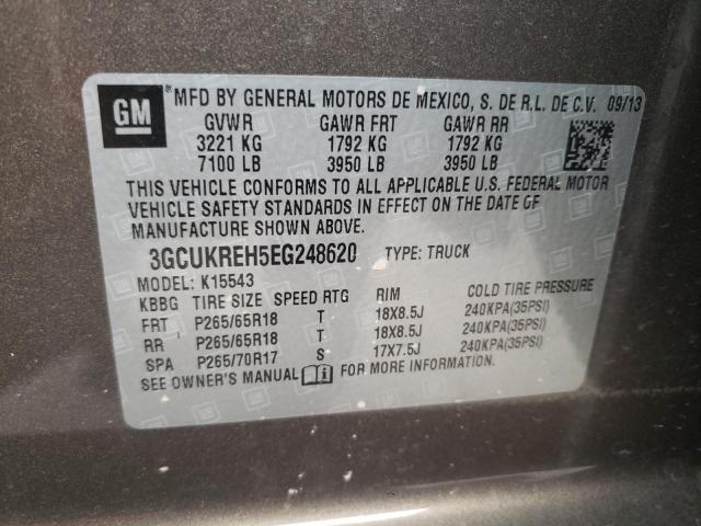 3GCUKREH5EG248620 | 2014 CHEVROLET SILVERADO