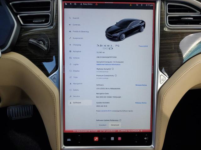 5YJSA1H29FFP73156 | 2015 TESLA MODEL S 85