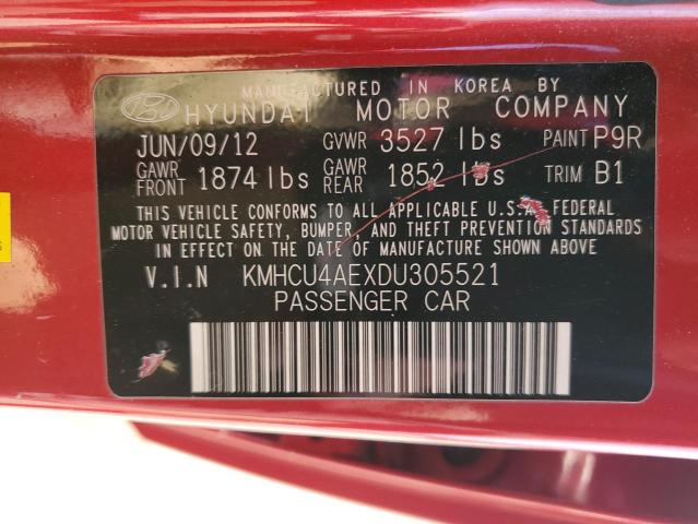 2013 Hyundai Accent Gls VIN: KMHCU4AEXDU305521 Lot: 37421564