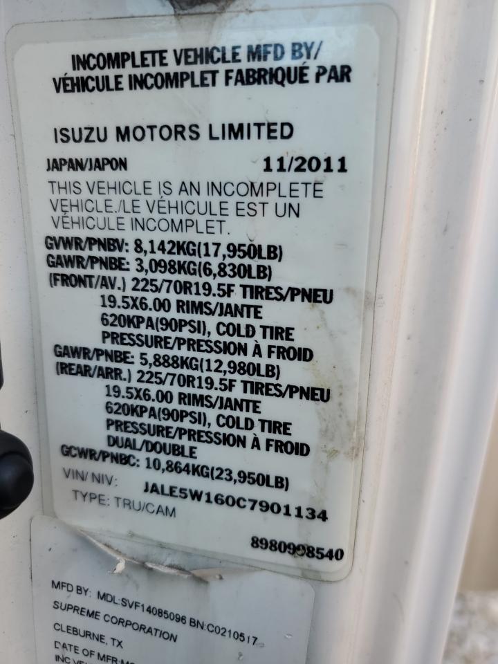JALE5W160C7901134 2012 Isuzu Nqr