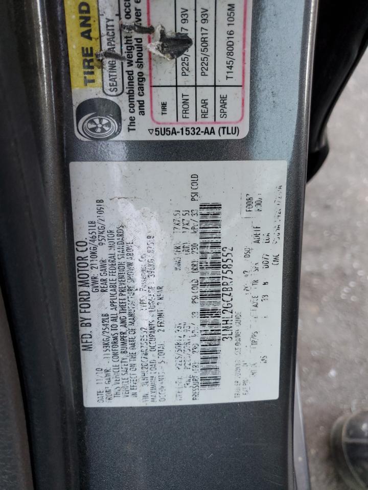 3lnhl2gc7br758552 3LNHL2GC7BR758552 2011 Lincoln Mkz