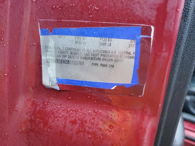 2011 Chevrolet Impala Lt VIN: 2G1WB5EK5B1120761 Lot: 38652544