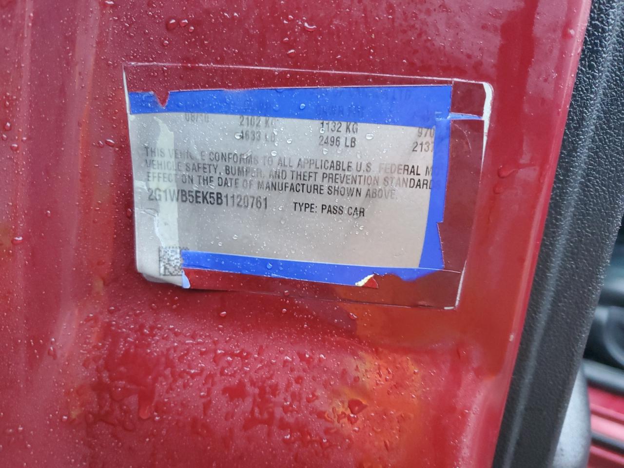 2G1WB5EK5B1120761 2011 Chevrolet Impala Lt