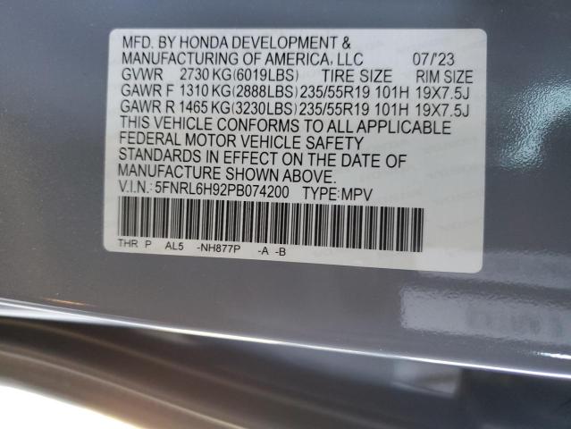 5FNRL6H92PB074200 2023 HONDA ODYSSEY, photo no. 13