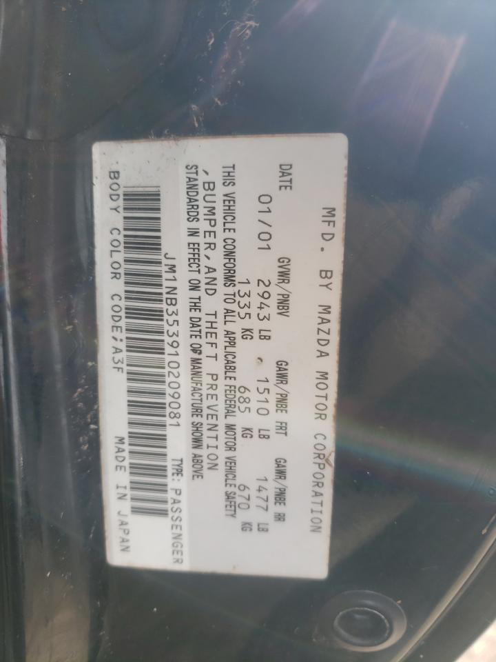 jm1nb353910209081 JM1NB353910209081 2001 Mazda Mx-5 Miata Base