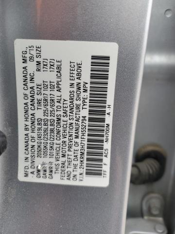 2HKRM3H71FH552794 | 2015 HONDA CR-V EXL