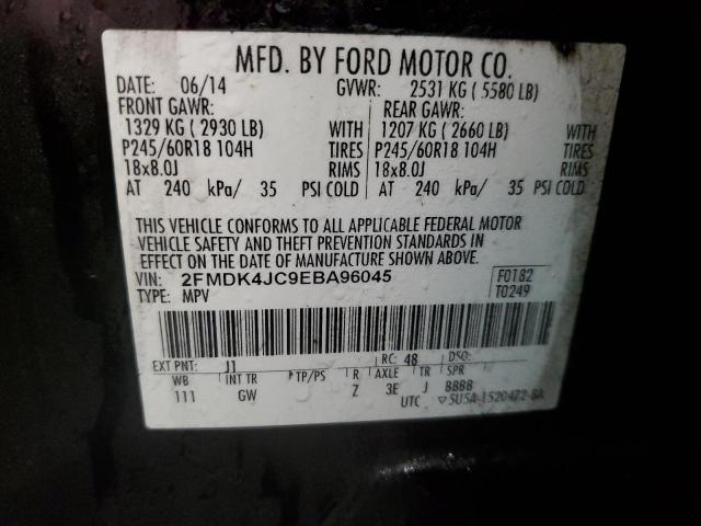 2FMDK4JC9EBA96045 | 2014 FORD EDGE SEL