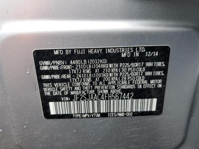 JF2SJAAC4FH567442 | 2015 SUBARU FORESTER 2