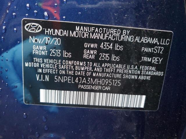 5NPEL4JA3MH095125 | 2021 HYUNDAI SONATA SEL