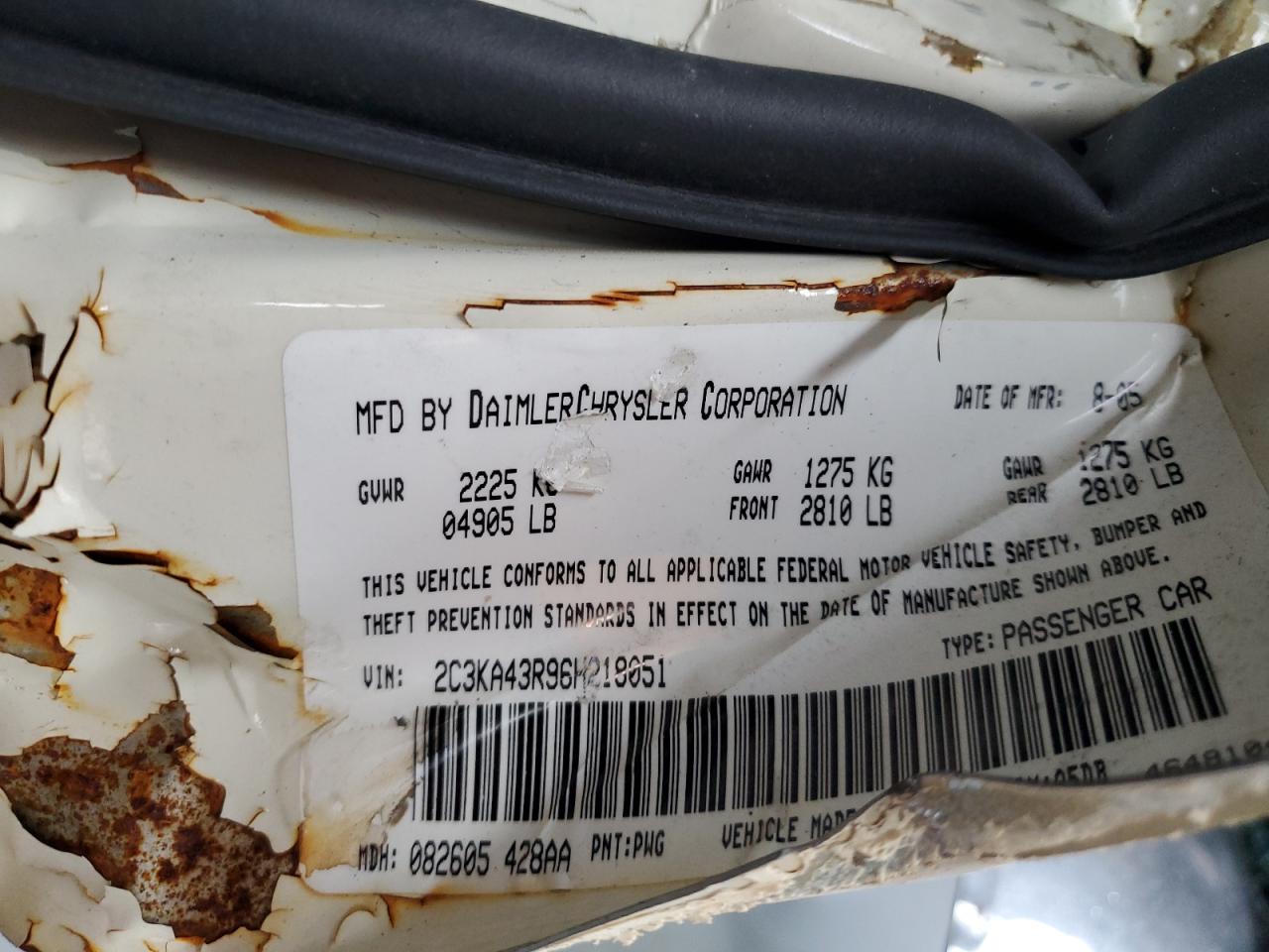 2C3KA43R96H218051 2006 Chrysler 300