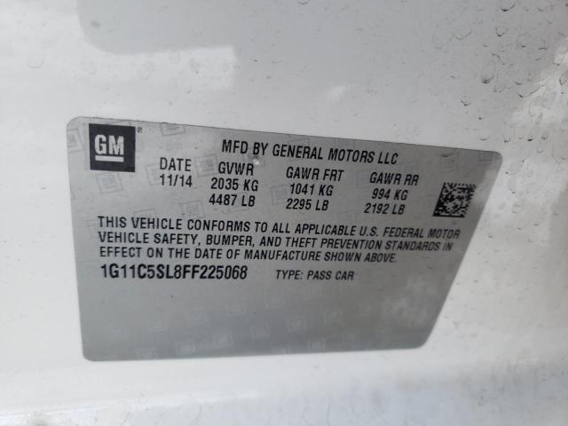 1G11C5SL8FF225068 | 2015 CHEVROLET MALIBU 1LT