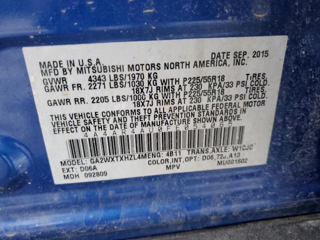 2015 MITSUBISHI OUTLANDER - 4A4AR4AU0FE054065