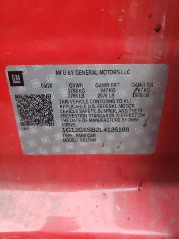 1G1JG6SB2L4126108 | 2020 CHEVROLET SONIC