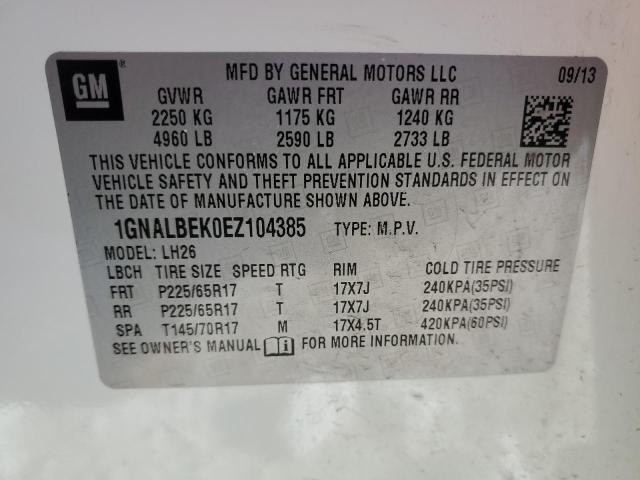 1GNALBEK0EZ104385 | 2014 Chevrolet equinox lt