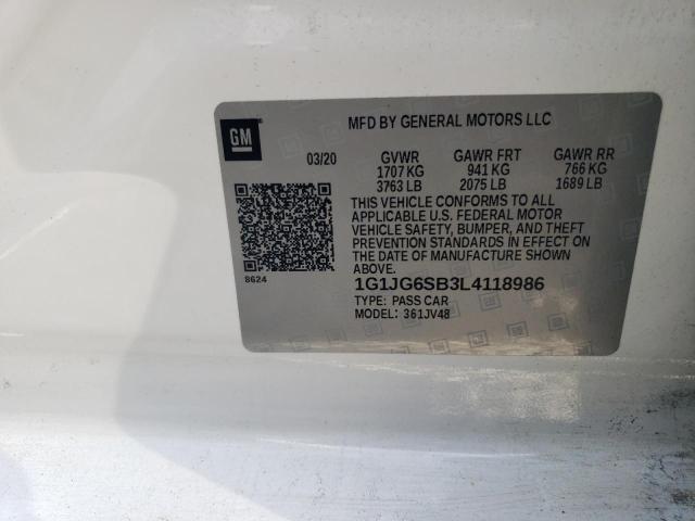 1G1JG6SB3L4118986 | 2020 CHEVROLET SONIC