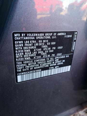 1V2WR2CAXKC616336 | 2019 VOLKSWAGEN ATLAS SE