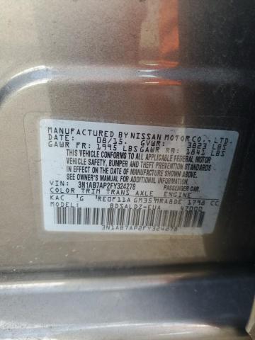 3N1AB7AP2FY324278 | 2015 NISSAN SENTRA S