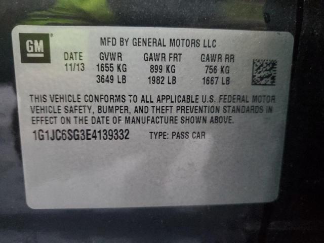 1G1JC6SG3E4139332 | 2014 CHEVROLET SONIC LT