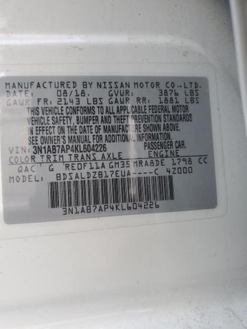 3N1AB7AP4KL604226 | 2019 NISSAN SENTRA S