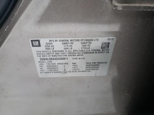 2GNALDEK9C6280811 2012 Chevrolet Equinox Lt
