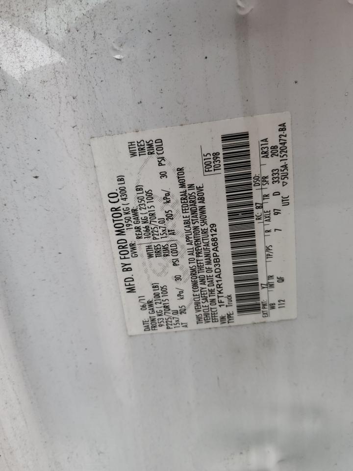 1FTKR1AD3BPA68129 2011 Ford Ranger