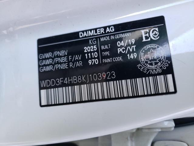 2019 MERCEDES-BENZ A 250 4MAT - WDD3F4HB8KJ103923