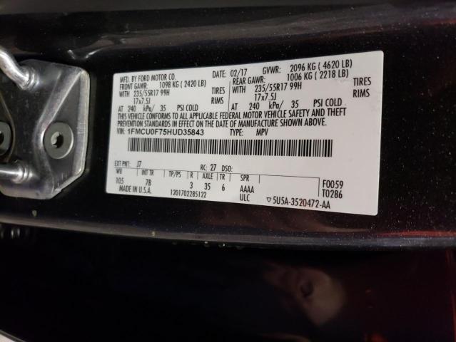 1FMCU0F75HUD35843 | 2017 FORD ESCAPE S