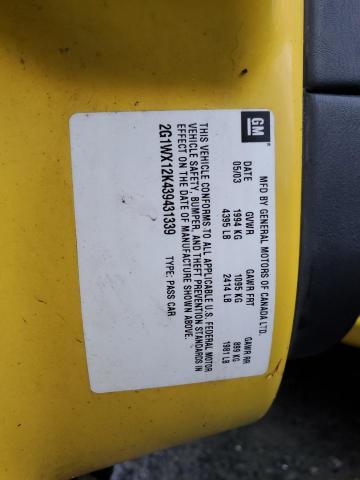 2003 Chevrolet Monte Carlo Ss VIN: 2G1WX12K439431339 Lot: 39128224