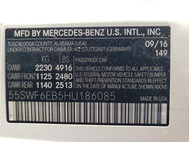 55SWF6EB5HU186085 2017 MERCEDES-BENZ C-CLASS, photo no. 12