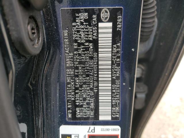 2017 TOYOTA CAMRY LE 4T1BF1FK4HU640590