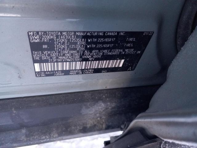 2022 TOYOTA RAV4 XLE - 2T3P1RFV7NW251040