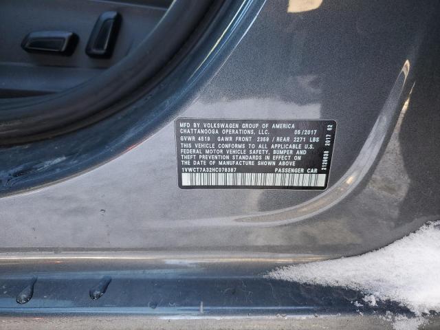 2017 VOLKSWAGEN PASSAT SEL - 1VWCT7A32HC078387