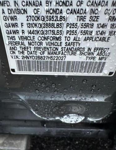 2HNYD28827H522027 2007 Acura Mdx Sport