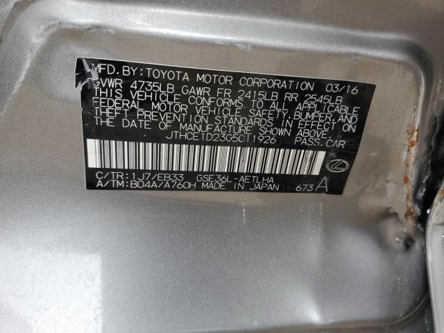 2016 LEXUS IS 350 - JTHCE1D23G5011926
