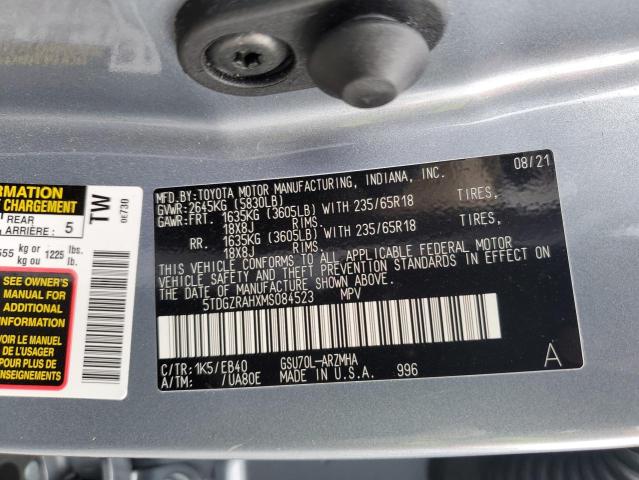 VIN 5TDGZRAHXMS084523 2021 Toyota Highlander, Xle no.13