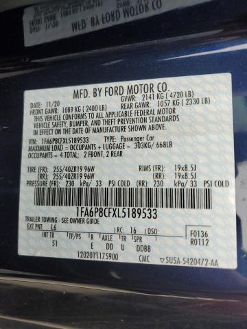 2020 Ford Mustang Gt VIN: 1FA6P8CFXL5189533 Lot: 40519644