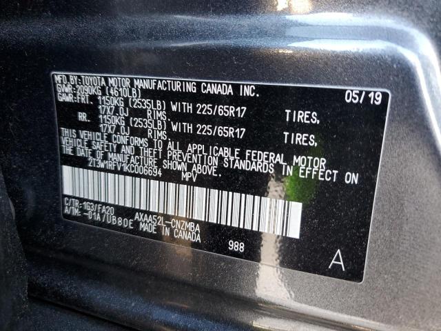 2019 TOYOTA RAV4 XLE - 2T3W1RFV1KC006694