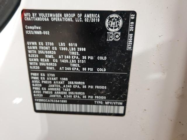 2019 VOLKSWAGEN ATLAS SEL - 1V2RR2CA7KC541690