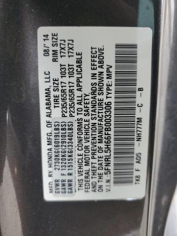 5FNRL5H66FB003306 | 2015 HONDA ODYSSEY EX