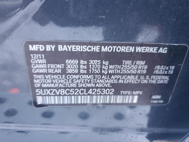 5UXZV8C52CL425302 | 2012 BMW x5 xdrive50i