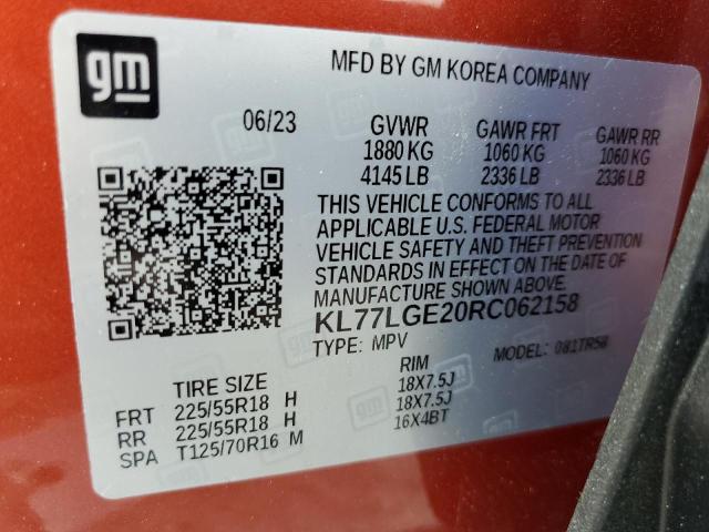 2024 CHEVROLET TRAX 1RS KL77LGE20RC062158