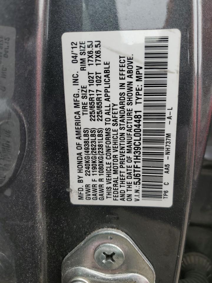 5J6TF1H39CL004481 2012 Honda Crosstour Ex