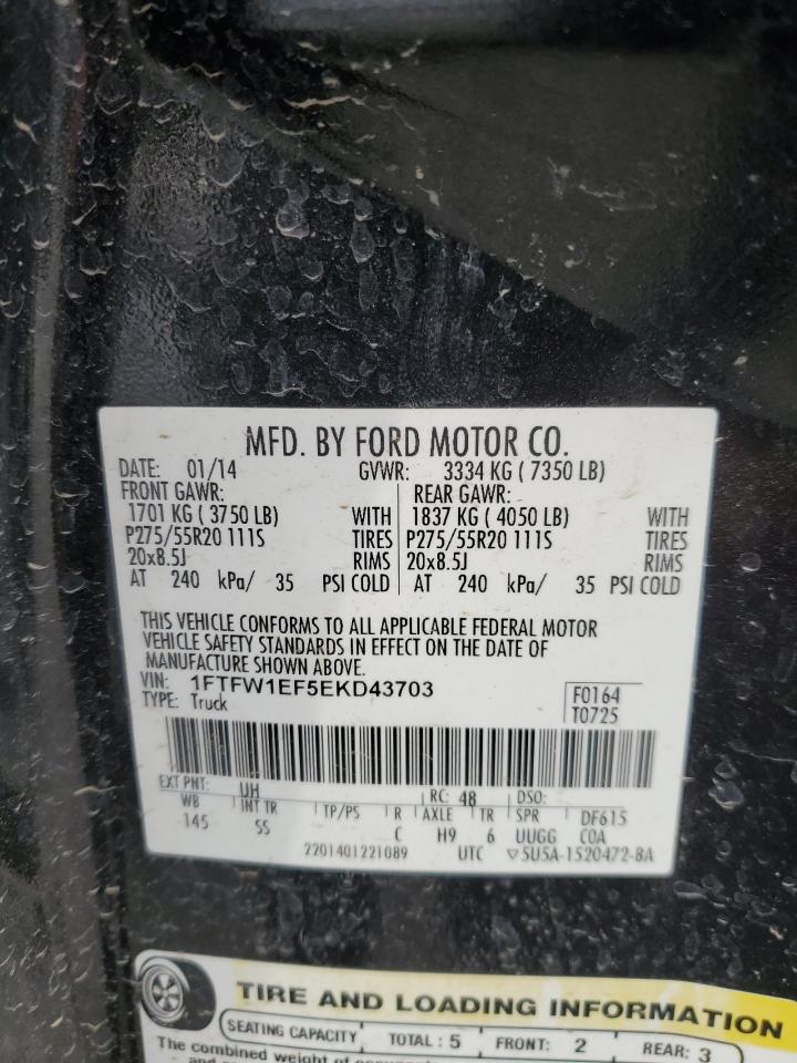 1FTFW1EF5EKD43703 2014 Ford F150 Supercrew