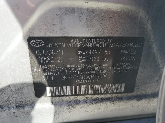 2012 Hyundai Sonata Se VIN: 5NPEC4AB5CH390086 Lot: 40263844