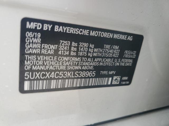 VIN 5UXCX4C53KLS38965 2019 BMW X7, Xdrive50I no.12