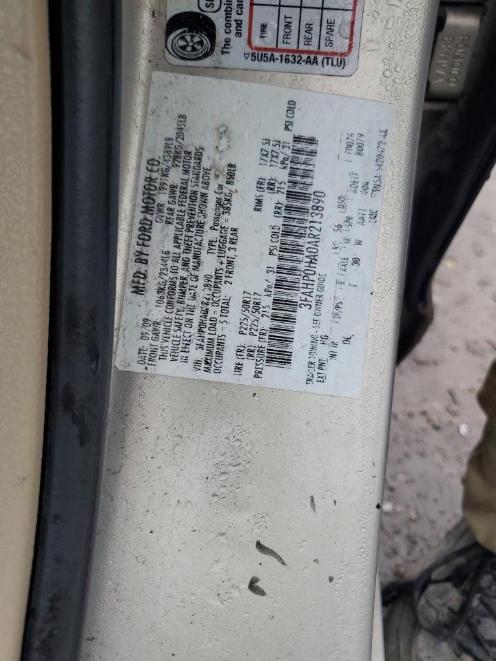 3FAHP0HA0AR213890 2010 Ford Fusion Se