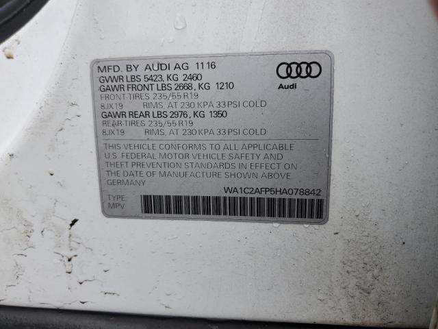 VIN WA1C2AFP5HA078842 2017 Audi Q5, Premium no.12