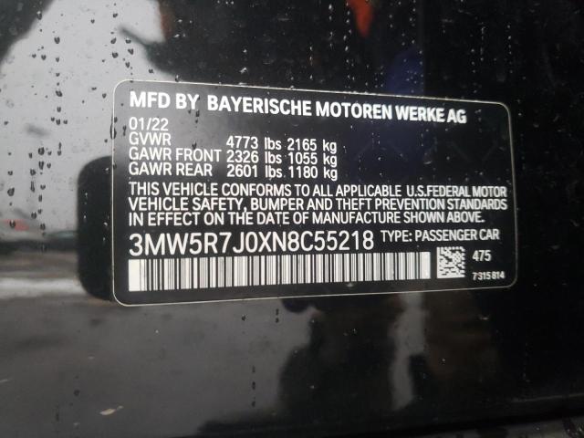 3MW5R7J0XN8C55218 | 2022 BMW 330XI